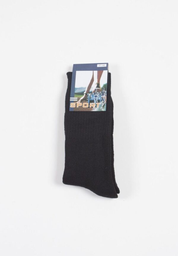 Βαμβακερές Κάλτσες Πετσετέ One Size (41-46) - Μαύρο